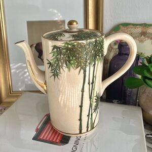 Antique bamboo design coffee tea pot Japan